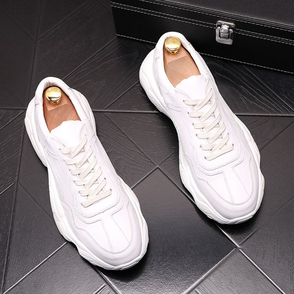 new design men casual shoes white platform shoe breathable genuine leather sneakers party banquet dress youth footwear zapatos, Black
new design men casual shoes white platform shoe breathable genuine leather sneakers party banquet dress youth footwear zapatos, Black