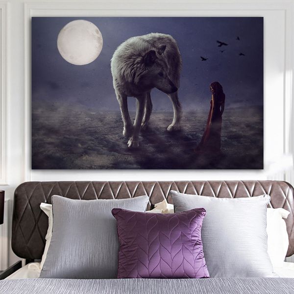 reliabli art girl wolf moon canvas painting abstract landscape painting modern decoration wall art pictures for living room
reliabli art girl wolf moon canvas painting abstract landscape painting modern decoration wall art pictures for living room