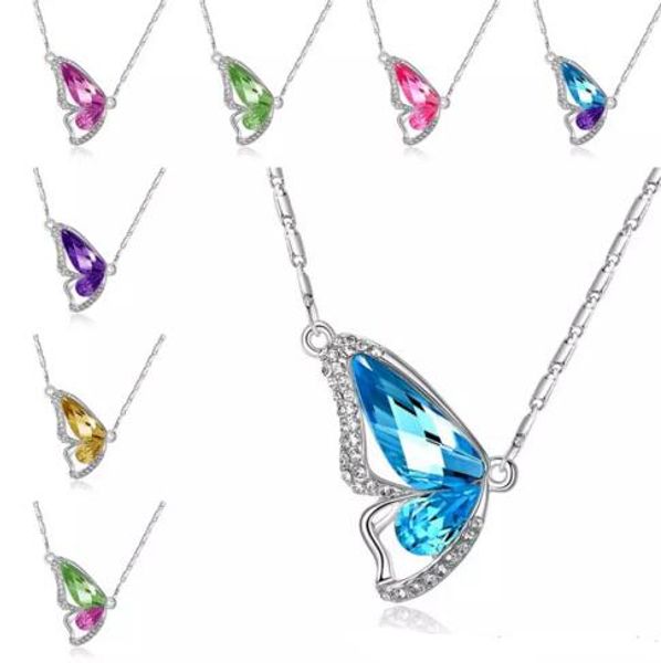 crystal dancing butterfly pendant necklace imitation rhodium plated butterfly pendants for women fashion jewelry, Silver
crystal dancing butterfly pendant necklace imitation rhodium plated butterfly pendants for women fashion jewelry, Silver