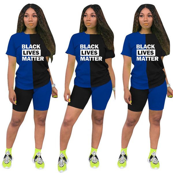 black lives matter letters design women shorts sets two piece t-shirt + shorts branded outfits casual summer patchwork tracksuit d6813, White
black lives matter letters design women shorts sets two piece t-shirt + shorts branded outfits casual summer patchwork tracksuit d6813, White