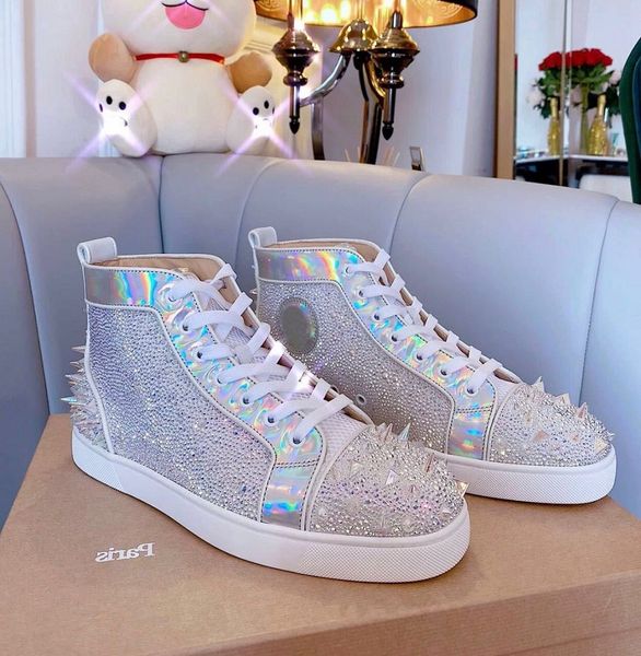 popular 20s high spikes red bottom men's sneakers super loubi strass casual sports famous-brand party wedding dress eu35-47, Black
popular 20s high spikes red bottom men's sneakers super loubi strass casual sports famous-brand party wedding dress eu35-47, Black