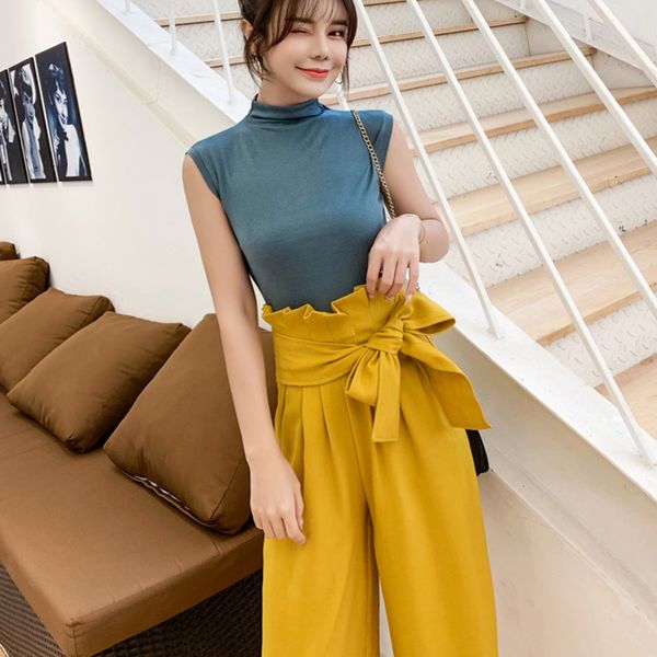 2 piece sets womens outfits 2020 summer new casual ladies fashion suit temperament high waist wide leg pants two piece set, White
2 piece sets womens outfits 2020 summer new casual ladies fashion suit temperament high waist wide leg pants two piece set, White