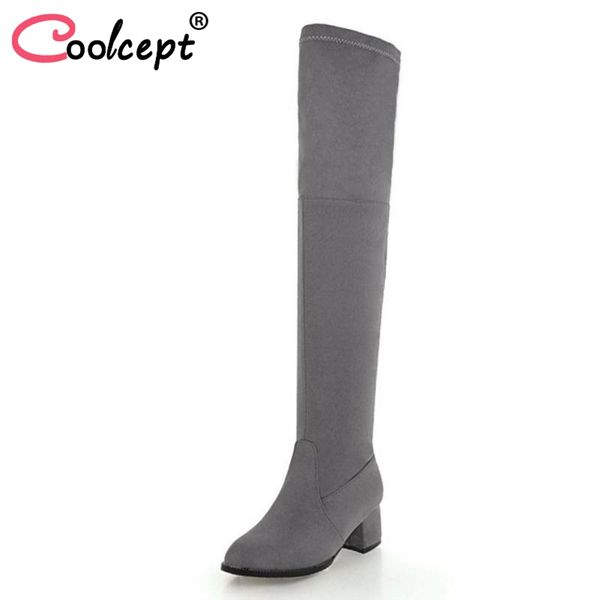 coolcept size 32-43 women thigh high boots concise round toe warm fur shoes woman fashion zipper high heels winter long boots, Black
coolcept size 32-43 women thigh high boots concise round toe warm fur shoes woman fashion zipper high heels winter long boots, Black