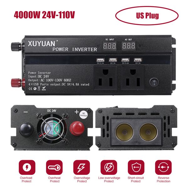 4000w car power inverter dc 12/24v to ac 110/220v dual led display modified sine wave power voltage transformer converter
4000w car power inverter dc 12/24v to ac 110/220v dual led display modified sine wave power voltage transformer converter