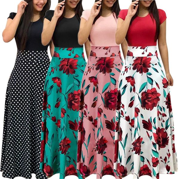 boho women floral printed patchwork maxi dress summer beach evening party long sundress, Black;gray
boho women floral printed patchwork maxi dress summer beach evening party long sundress, Black;gray