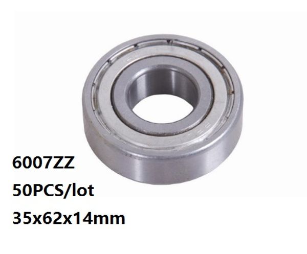 Image of 50pcs/lot 6007ZZ bearing 6007Z 6007 Z ZZ 35*62*14mm shielded Deep Groove Ball bearing 35x62x14mm