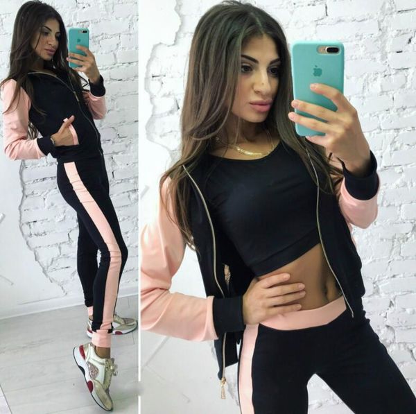 2019 european and american brand women's clothing printing splice zipper cap sports casual suit jacket + trousers, Gray
2019 european and american brand women's clothing printing splice zipper cap sports casual suit jacket + trousers, Gray
