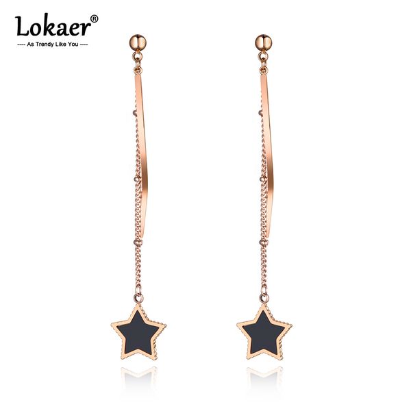 lokaer style stainless steel star dangle earrings jewelry rose gold black acrylic tassel earrings for women girls e19107, Silver
lokaer style stainless steel star dangle earrings jewelry rose gold black acrylic tassel earrings for women girls e19107, Silver