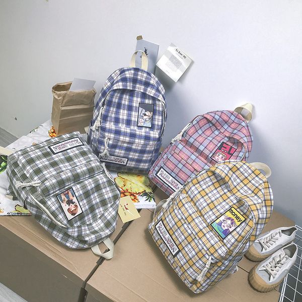 2020 new style plaid canvas backpack women's korean-style schoolbag girl's online celebrity style backpack
2020 new style plaid canvas backpack women's korean-style schoolbag girl's online celebrity style backpack