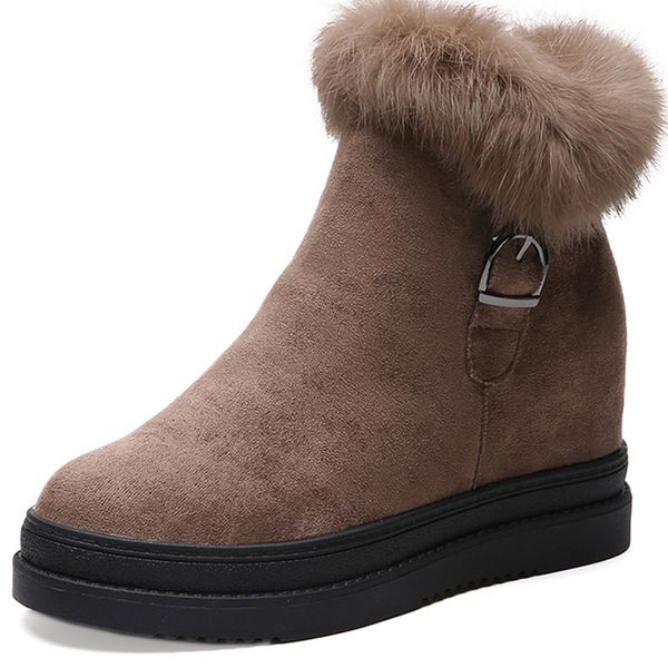 faux suede fur ankle boots women flat shoes winter platform snow boots zipper non slip increased within shoes, Black
faux suede fur ankle boots women flat shoes winter platform snow boots zipper non slip increased within shoes, Black
