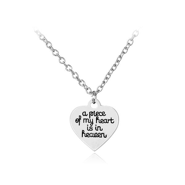 memorial necklace jewelry a piece of my heart is in heaven necklace pendants loss memorial collar valentine's day gift, Silver
memorial necklace jewelry a piece of my heart is in heaven necklace pendants loss memorial collar valentine's day gift, Silver
