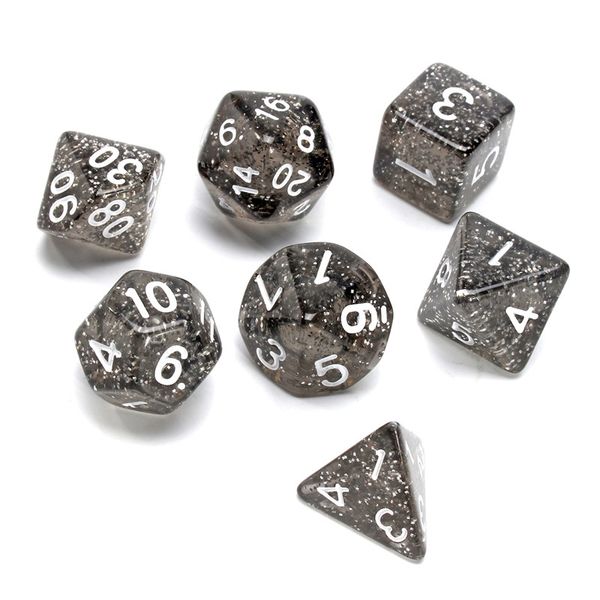 7pcs / set туманность черный с синеватым блеском поли dice полупрозрачные цифровые кубики die trpg настольные игры развлечения лучшие подарк
7pcs / set туманность черный с синеватым блеском поли dice полупрозрачные цифровые кубики die trpg настольные игры развлечения лучшие подарк