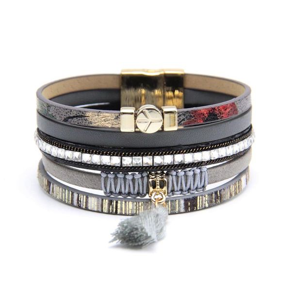 2020 new fashion leather bracelet for women magnetic buckle multilayer wrap bohemia bracelet female bangle jewelry gift pulseras, Golden;silver
2020 new fashion leather bracelet for women magnetic buckle multilayer wrap bohemia bracelet female bangle jewelry gift pulseras, Golden;silver