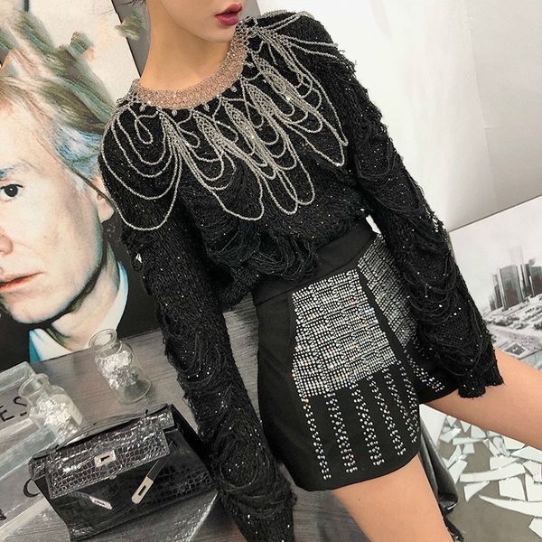 tvvovvin high fashion full sleeve o neck women loose easy matching black tassel knitting sweater 2019 autumn winter new l735, White;black
tvvovvin high fashion full sleeve o neck women loose easy matching black tassel knitting sweater 2019 autumn winter new l735, White;black