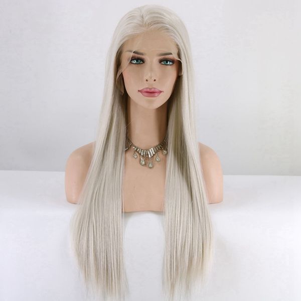 platinum grey color part high temperature fiber hair wigs long straight heat resistant synthetic lace front wigs, Black
platinum grey color part high temperature fiber hair wigs long straight heat resistant synthetic lace front wigs, Black
