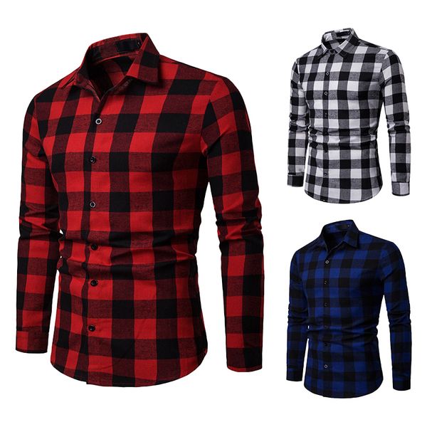 2019 new shirt men spring summer casual red and black plaid shirts men quality fashion brand clothing camisas masculina eu size, White;black
2019 new shirt men spring summer casual red and black plaid shirts men quality fashion brand clothing camisas masculina eu size, White;black