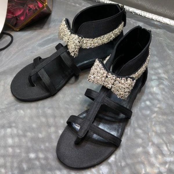 new fashion crystal flat sandals summer design solid cover heels women shoes zip female sandals with bow tie, Black
new fashion crystal flat sandals summer design solid cover heels women shoes zip female sandals with bow tie, Black