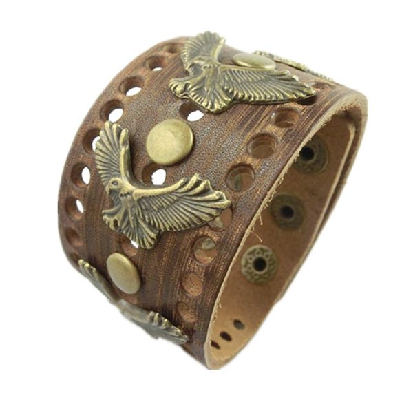 men's wide leather bracelet alloy fashion animal eagle alloy wide bracelet on jewelry accessories, Black
men's wide leather bracelet alloy fashion animal eagle alloy wide bracelet on jewelry accessories, Black