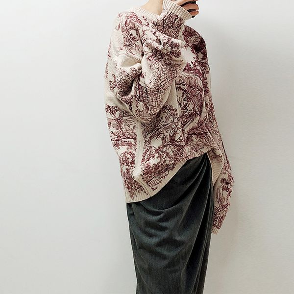 elegant designers loose fashion women's animal 2021 o-neck embroidery sweater print runway women sweater pullover evfov, Black
elegant designers loose fashion women's animal 2021 o-neck embroidery sweater print runway women sweater pullover evfov, Black