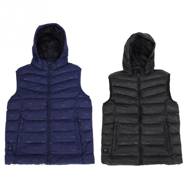 men usb powered heating vest warm keeping cotton smart heated sleeveless jacket winter hiking warm vest with detachable hat, Gray;blue
men usb powered heating vest warm keeping cotton smart heated sleeveless jacket winter hiking warm vest with detachable hat, Gray;blue