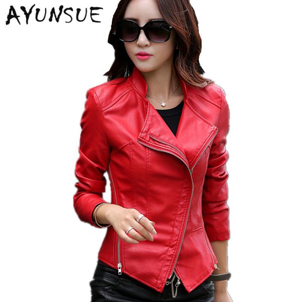 2019 women fashion coat jackets spring autumn new arrival short slim casual style sheep leather jacket plus size wuj0084, Black
2019 women fashion coat jackets spring autumn new arrival short slim casual style sheep leather jacket plus size wuj0084, Black