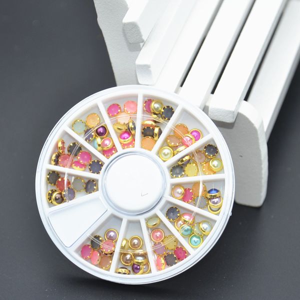 nail art wheel colorful acrylic edge half round pearl 3d giltter rhinestone gem crystal salon manicure decoration diy tips tools, Silver;gold
nail art wheel colorful acrylic edge half round pearl 3d giltter rhinestone gem crystal salon manicure decoration diy tips tools, Silver;gold