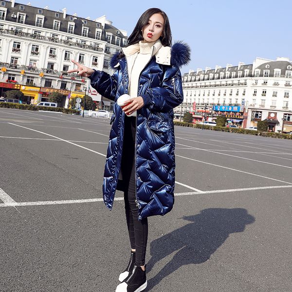 shiny women white duck down jackets female down coat winter hooded fur collar womens fashion warm outwear 2019 new blue xxl, Black
shiny women white duck down jackets female down coat winter hooded fur collar womens fashion warm outwear 2019 new blue xxl, Black