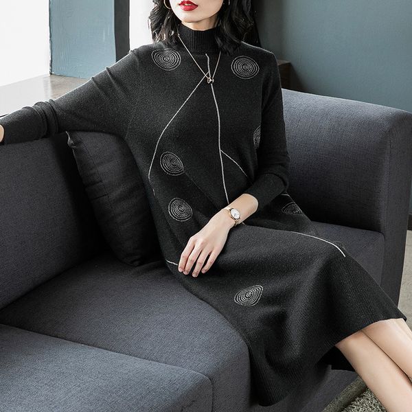 women wool dress spring 2019 new korean fashion o-neck knitted dress dot long sleeve sweater casual pullover large size xl, Black;gray
women wool dress spring 2019 new korean fashion o-neck knitted dress dot long sleeve sweater casual pullover large size xl, Black;gray
