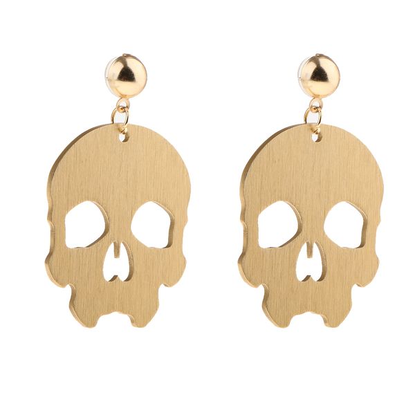 women's earrings punk rock skull head gold plated earrings halloween jewelry, Golden
women's earrings punk rock skull head gold plated earrings halloween jewelry, Golden