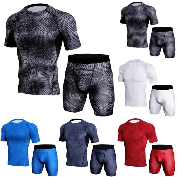 2pcs mens clothes set compression base layer sportswear set gym t-shirts + fitness leggings shorts, Gray
2pcs mens clothes set compression base layer sportswear set gym t-shirts + fitness leggings shorts, Gray