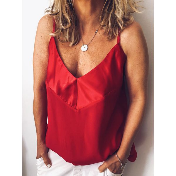 women sleeveless tank strap v-neck summer camis camisole casual solid color chiffon vest female tee shirt blusas, White
women sleeveless tank strap v-neck summer camis camisole casual solid color chiffon vest female tee shirt blusas, White