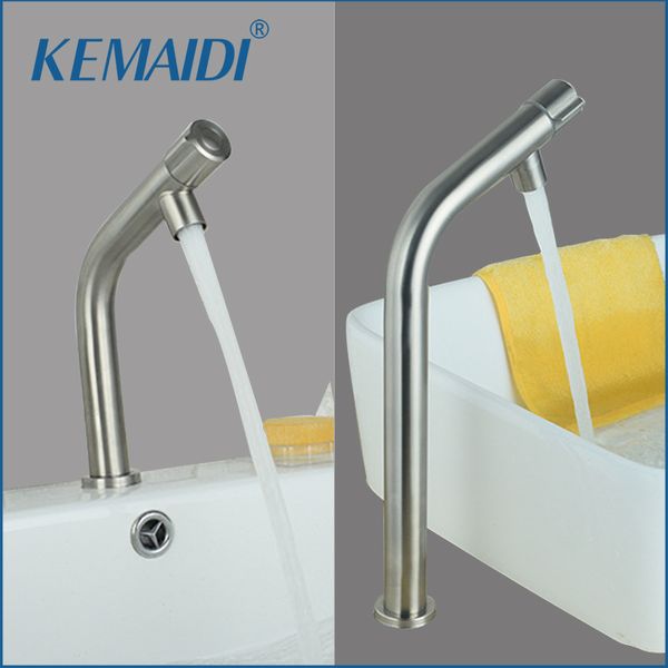 

kemaidi mordern bathroom faucet deck mounted nickel brushed basin sink faucets single handle water tap only cold water taps