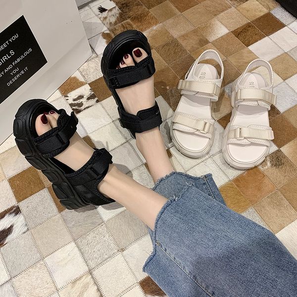 with heel 2020 sandals clear heels slip-on loafers summer women's all-match womens wedges suit female beige med muffins, Black 
with heel 2020 sandals clear heels slip-on loafers summer women's all-match womens wedges suit female beige med muffins, Black