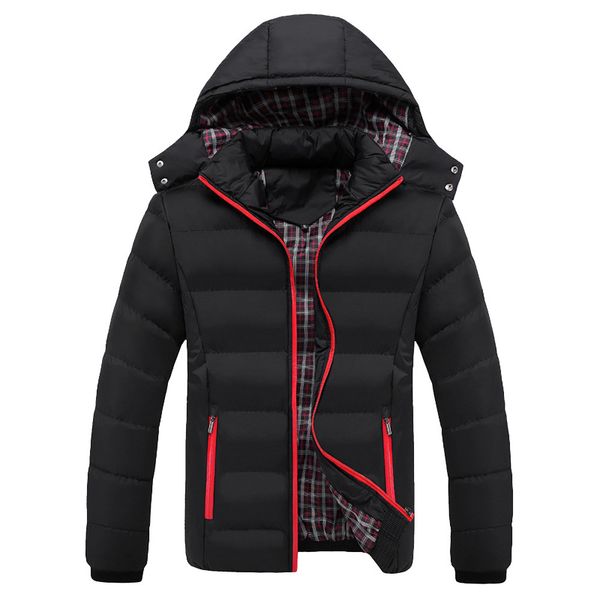 plus size winter men's down coat solid thicken zipper hooded parka coat light weight cotton down casual men jacket, Black
plus size winter men's down coat solid thicken zipper hooded parka coat light weight cotton down casual men jacket, Black