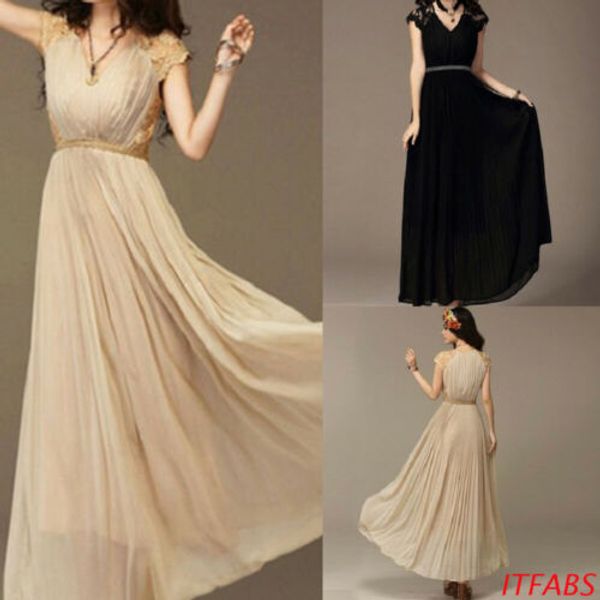 2019 women prom ball gown maxi dress formal l party dresses beach summer v-neck dress, Black;gray
2019 women prom ball gown maxi dress formal l party dresses beach summer v-neck dress, Black;gray