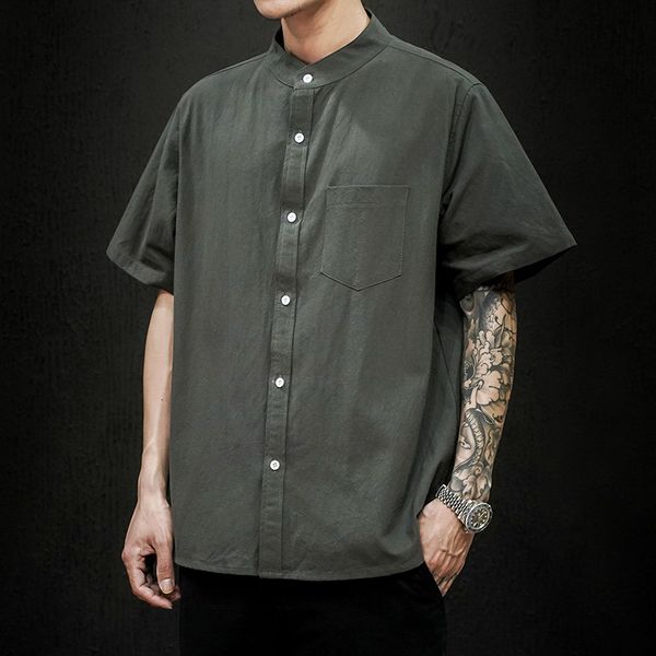 fdfklak men shirt 2020 summer loose large size 5xl camisas short-sleeved shirts korean clothes casual soild color ropa hombre, White;black 
fdfklak men shirt 2020 summer loose large size 5xl camisas short-sleeved shirts korean clothes casual soild color ropa hombre, White;black