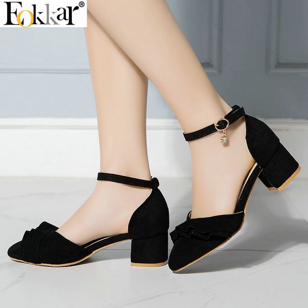 eokkar 2019 women doesay pumsp ruffles pointed toe square heel ankle strap women pumps shoes elegant ladies pumps big size 34-45, Black
eokkar 2019 women doesay pumsp ruffles pointed toe square heel ankle strap women pumps shoes elegant ladies pumps big size 34-45, Black