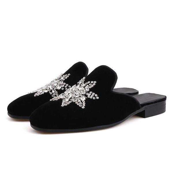 men's summer high fashion flock cowhide leather crystal banquet party slipper male dress wedding shoes man handmade slippers, Blue;gray
men's summer high fashion flock cowhide leather crystal banquet party slipper male dress wedding shoes man handmade slippers, Blue;gray