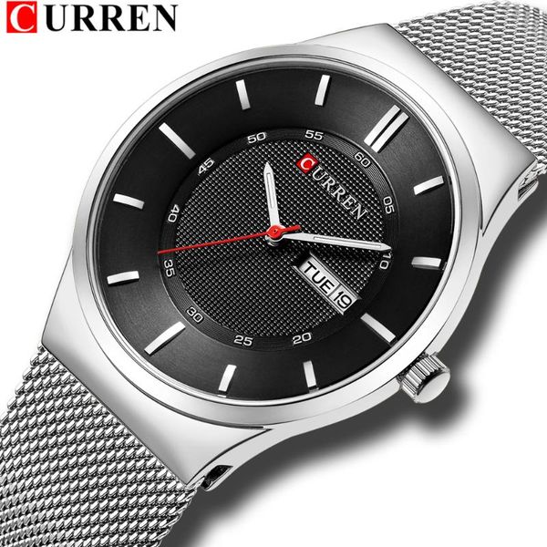 curren men watches simple style stainless steel mesh wristwatch new quartz male clock with week and date reloj waterproof hombre, Slivery;brown
curren men watches simple style stainless steel mesh wristwatch new quartz male clock with week and date reloj waterproof hombre, Slivery;brown