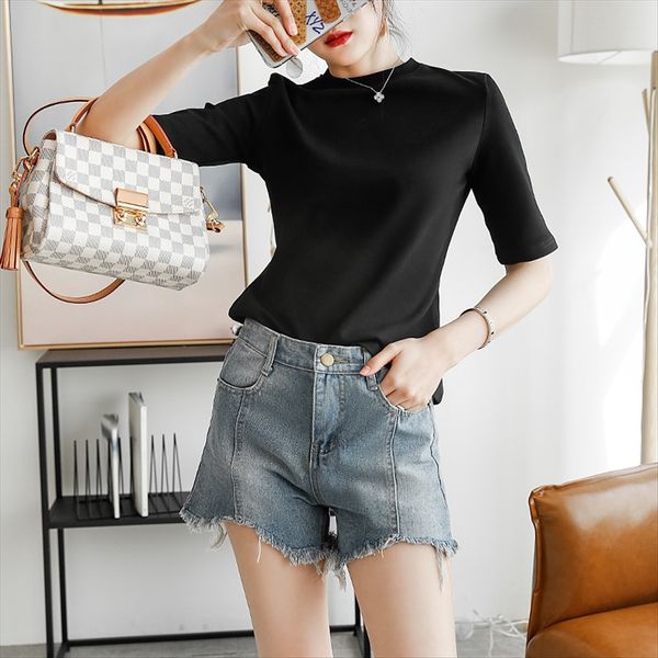 summer and autumn slim 95 cotton half sleeve round collar high elastic thickening base t-shirt female# md028193-03, White
summer and autumn slim 95 cotton half sleeve round collar high elastic thickening base t-shirt female# md028193-03, White