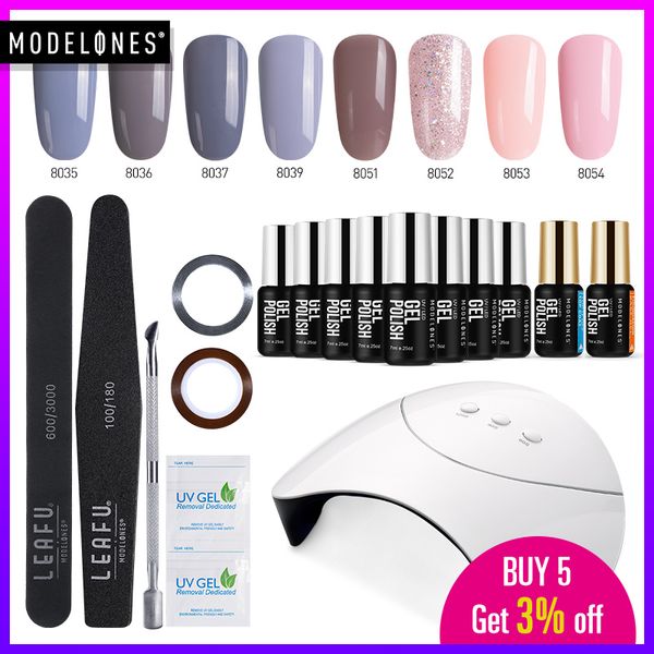 modelones 36w led lamp nail art manicure tools set smart sensor uv lamp nail cure machine 8pcs semi permanent hybrid varnish kit
modelones 36w led lamp nail art manicure tools set smart sensor uv lamp nail cure machine 8pcs semi permanent hybrid varnish kit
