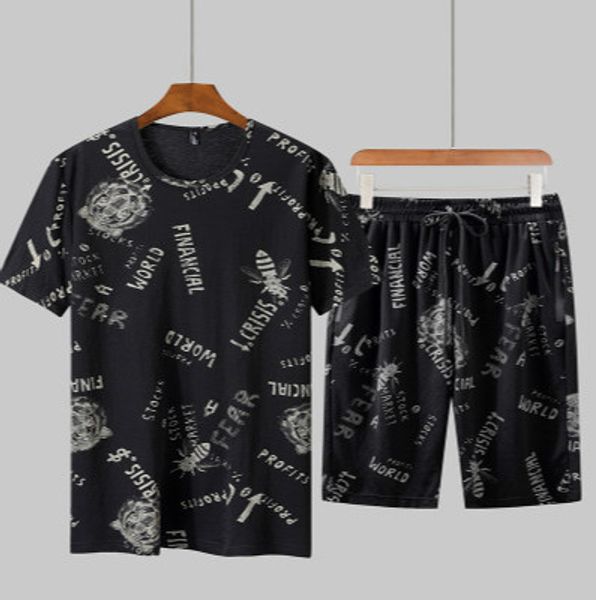Mens 2Pcs Summer Short Sets Quick-drying Shorts Male Tide Short-sleeved T-shirt Increase Summer Sportswear Loose Short-sleeved Suit
Mens 2Pcs Summer Short Sets Quick-drying Shorts Male Tide Short-sleeved T-shirt Increase Summer Sportswear Loose Short-sleeved Suit