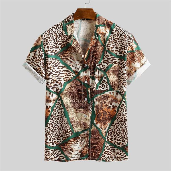 2019 summer hawaiian shirt mens leopard printed chest pocket turn down collar short sleeve casual loose shirt 3xl camisas hombre, White;black
2019 summer hawaiian shirt mens leopard printed chest pocket turn down collar short sleeve casual loose shirt 3xl camisas hombre, White;black