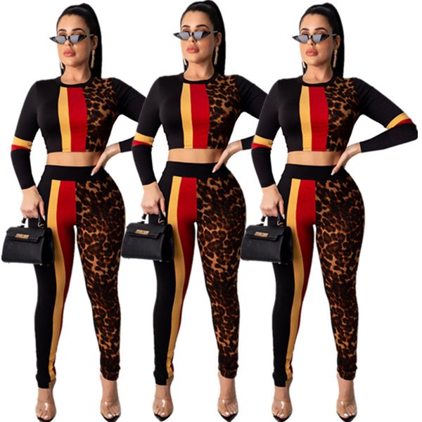 women two piece autumn outfits pants set leopard striped printed crew neck suits womens 2020 luxury designer clothes, White
women two piece autumn outfits pants set leopard striped printed crew neck suits womens 2020 luxury designer clothes, White