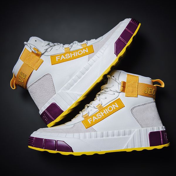 2019 spring and autumn high shoes trend casual shoes youth casual fashion comfortable wild men's boots men, Black
2019 spring and autumn high shoes trend casual shoes youth casual fashion comfortable wild men's boots men, Black