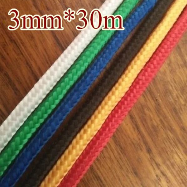 6 colors 3mmx30m braided nylon rope polypropylene rope diy accessory hang tag bondage clothes line boat sailing ing, Black;white
6 colors 3mmx30m braided nylon rope polypropylene rope diy accessory hang tag bondage clothes line boat sailing ing, Black;white
