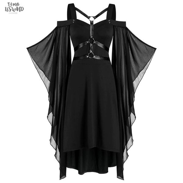 womne plus size cold shoulder butterflies sleeve lace up gothic style halloween dress halloween dress women costume 3, Black;gray
womne plus size cold shoulder butterflies sleeve lace up gothic style halloween dress halloween dress women costume 3, Black;gray