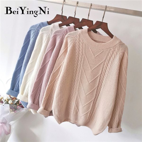 beiyingni casual sweater women warm fashion autumn winter female jumper thick christmas sweaters ribbed knitted pullover, White;black
beiyingni casual sweater women warm fashion autumn winter female jumper thick christmas sweaters ribbed knitted pullover, White;black