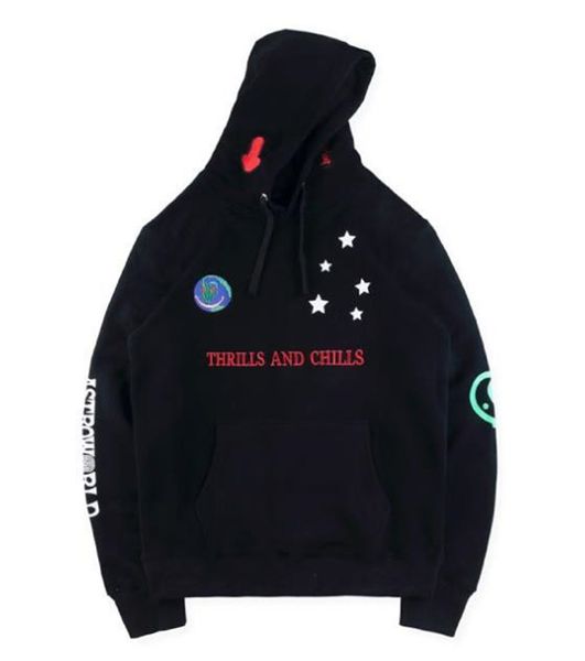 

astroworld brand mens designer hoodies fashion travis scott big pocket panelled mens hoodies casual males clothing, Black