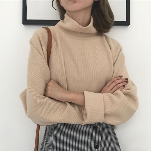 women knitted turtleneck new sweater 2019 autumn winter casual loose jumpers female long batwing sleeve streetwear pullovers, White;black
women knitted turtleneck new sweater 2019 autumn winter casual loose jumpers female long batwing sleeve streetwear pullovers, White;black